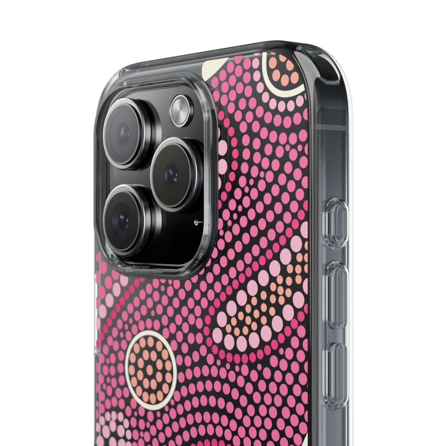 Clear Pink "Dream in Dots" Phone Case by Asho Designs