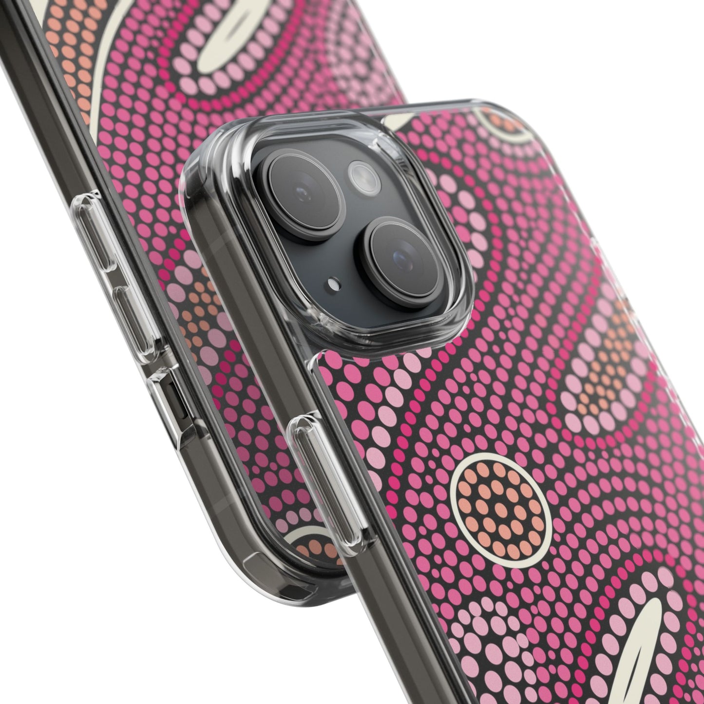 Clear Pink "Dream in Dots" Phone Case by Asho Designs