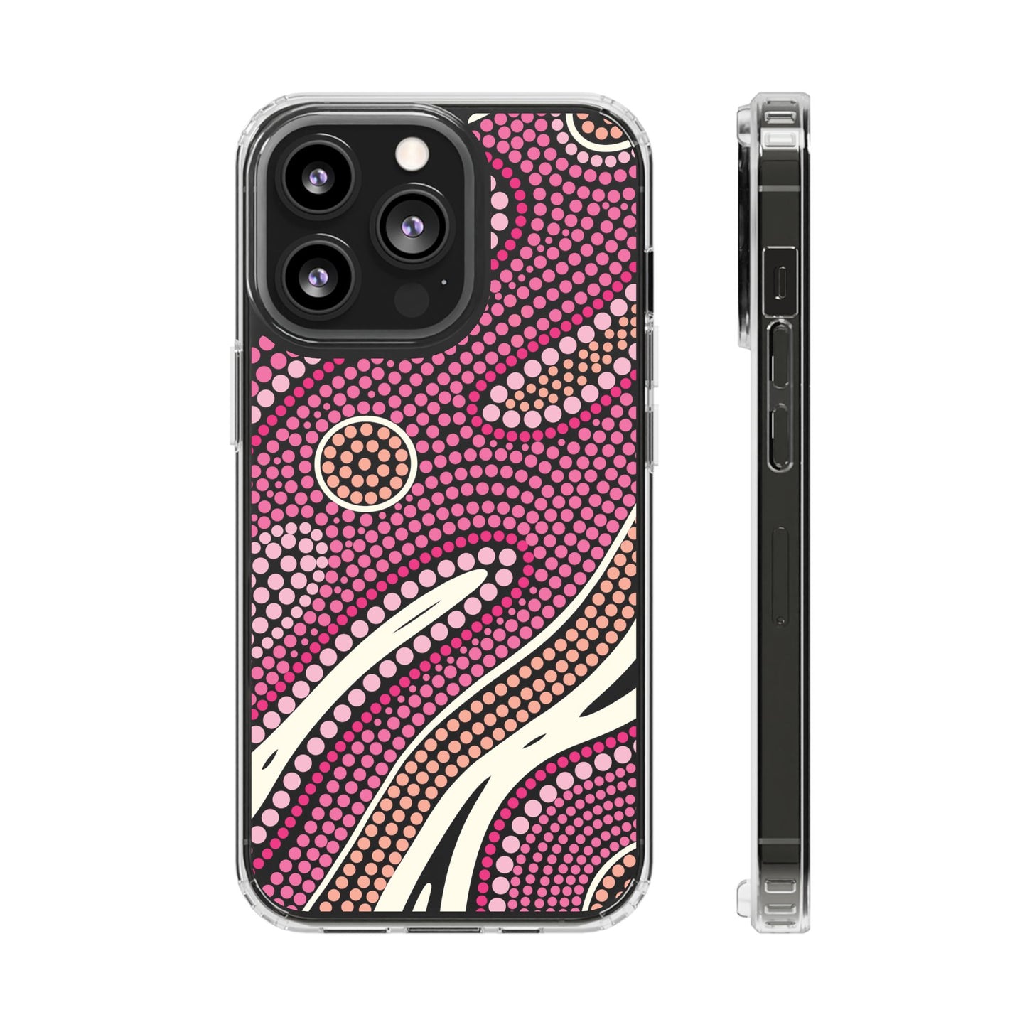 Clear Pink "Dream in Dots" Phone Case by Asho Designs