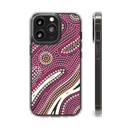 Clear Pink "Dream in Dots" Phone Case by Asho Designs