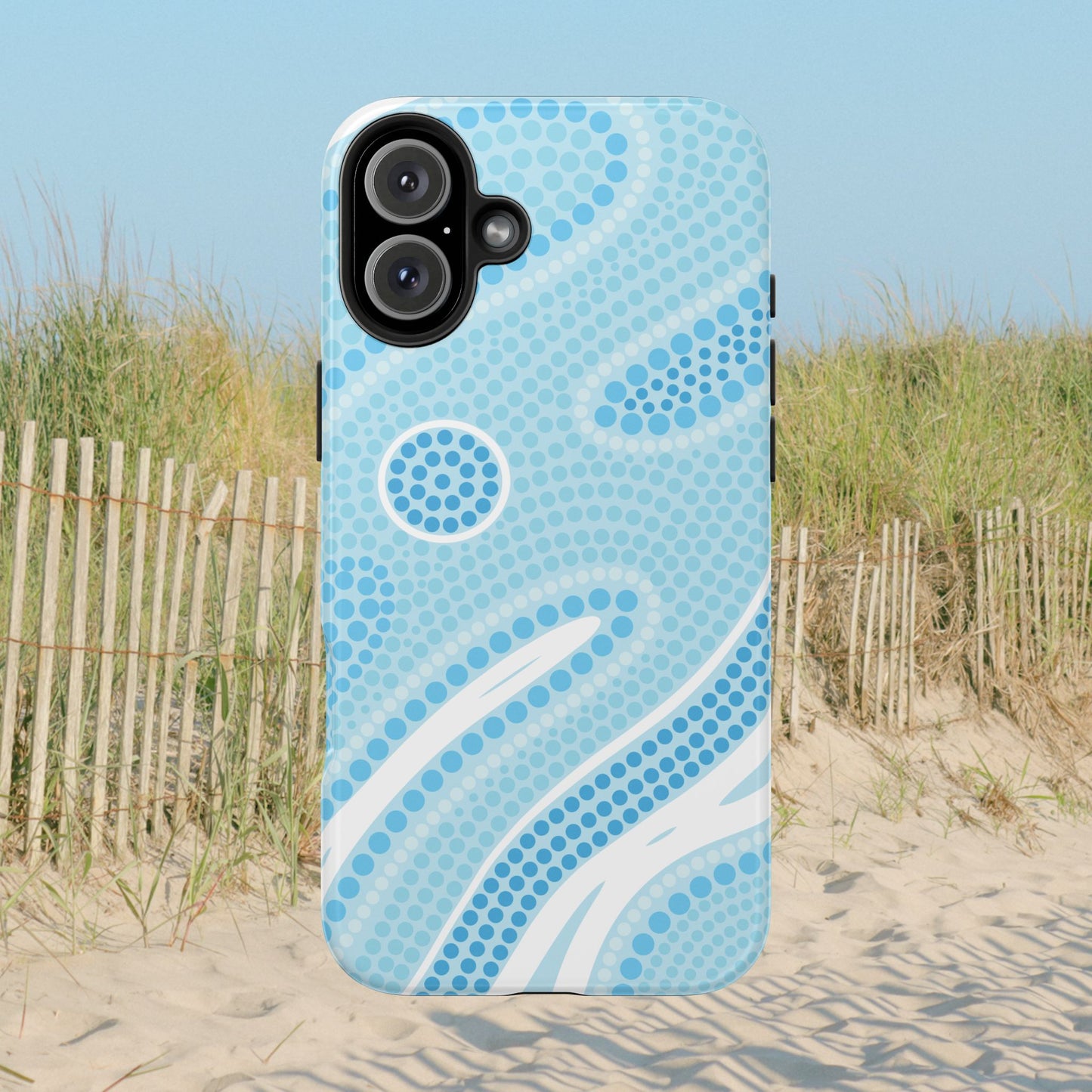Light Blue "Dream in Dots" Phone Case - Cute, Trendy, Durable, Hand-Designed Phone Cases