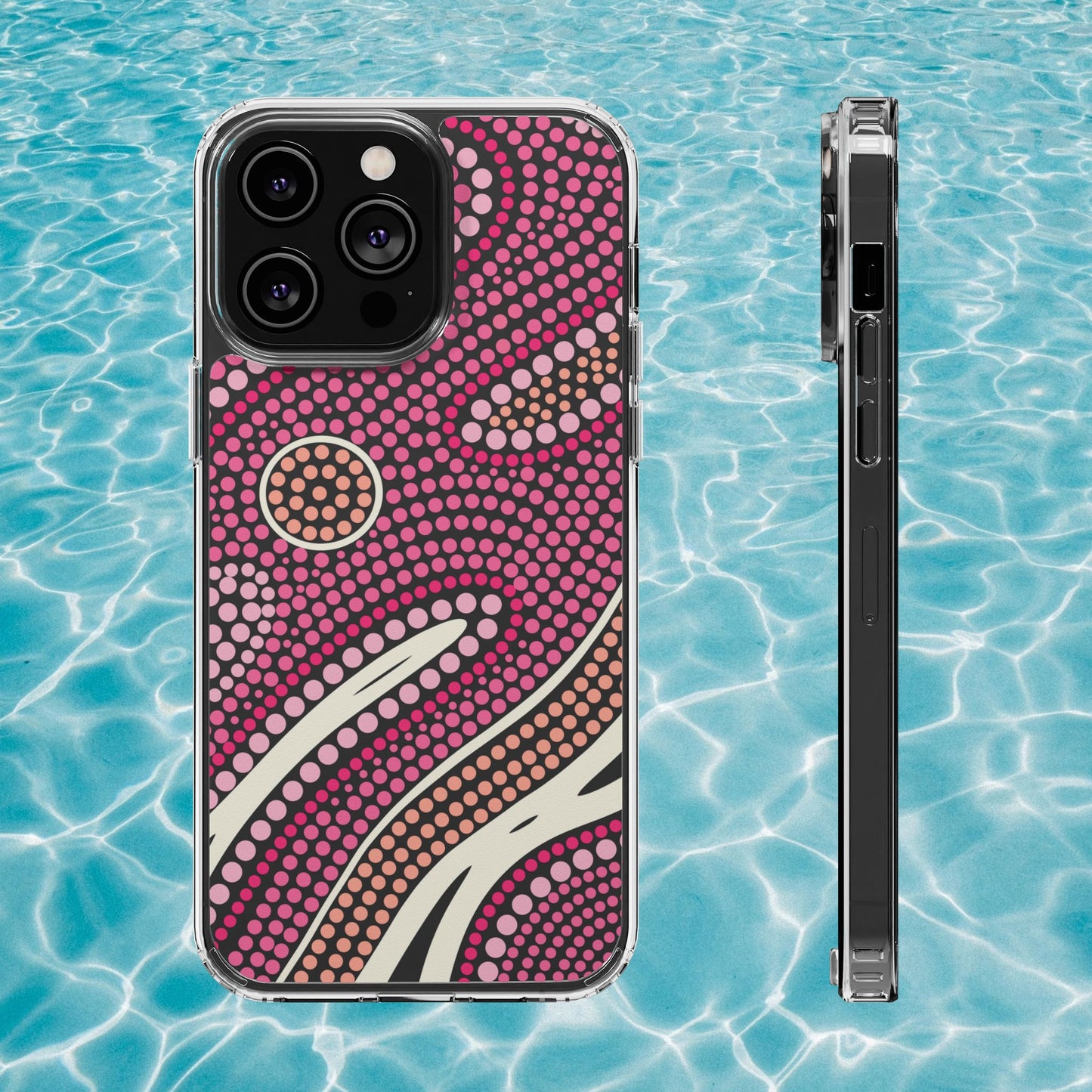 Clear Pink "Dream in Dots" Phone Case by Asho Designs