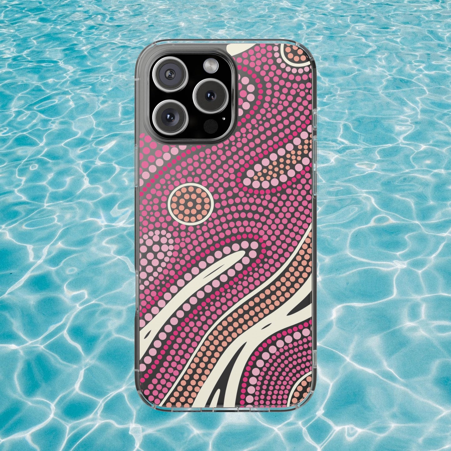 Clear Pink "Dream in Dots" Phone Case by Asho Designs