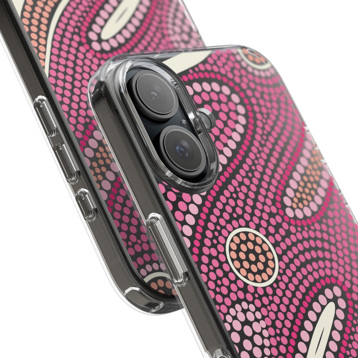 Clear Pink "Dream in Dots" Phone Case by Asho Designs