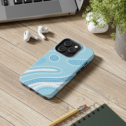 Light Blue "Dream in Dots" Phone Case - Cute, Trendy, Durable, Hand-Designed Phone Cases