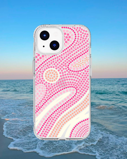 Clear Pink "Dream in Dots" Phone Case by Asho Designs