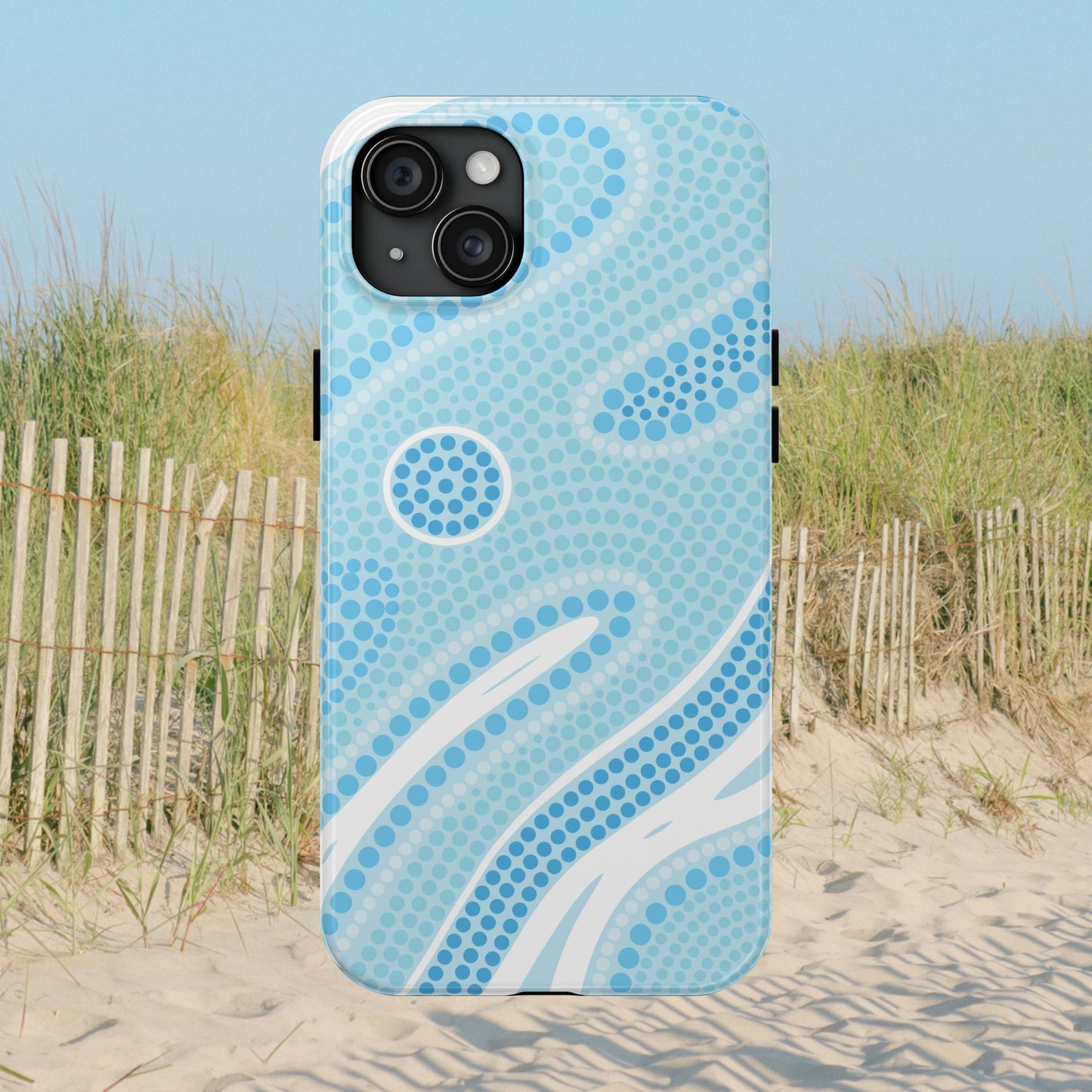 Light Blue "Dream in Dots" Phone Case - Cute, Trendy, Durable, Hand-Designed Phone Cases