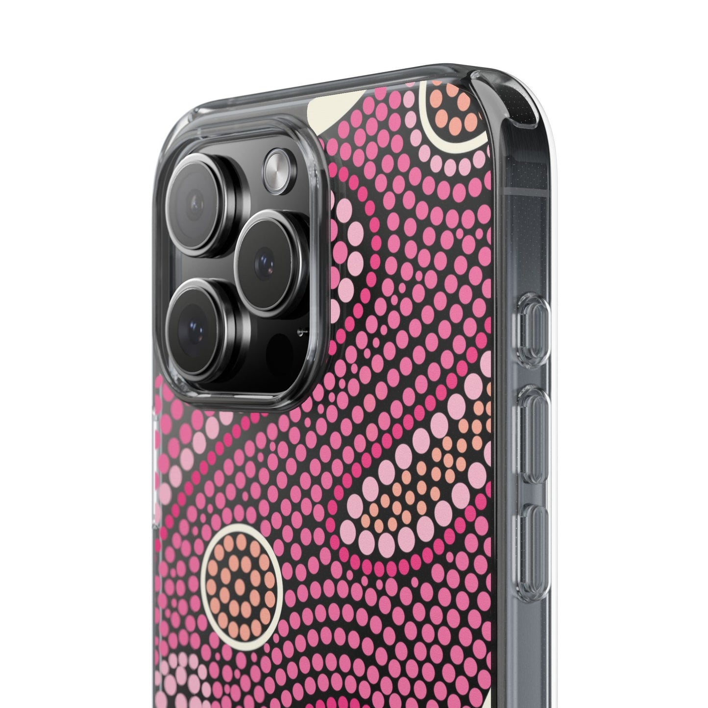 Clear Pink "Dream in Dots" Phone Case by Asho Designs