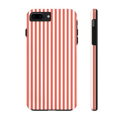 Red Stripes Phone Case - USA, Cute, Trendy, Durable, Hand-Designed Phone Cases
