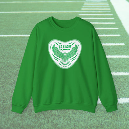 Go Birds Kelly Green Unisex Crewneck Sweatshirt