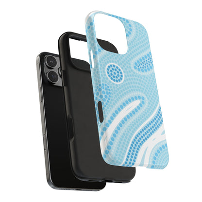 Light Blue "Dream in Dots" Phone Case - Cute, Trendy, Durable, Hand-Designed Phone Cases