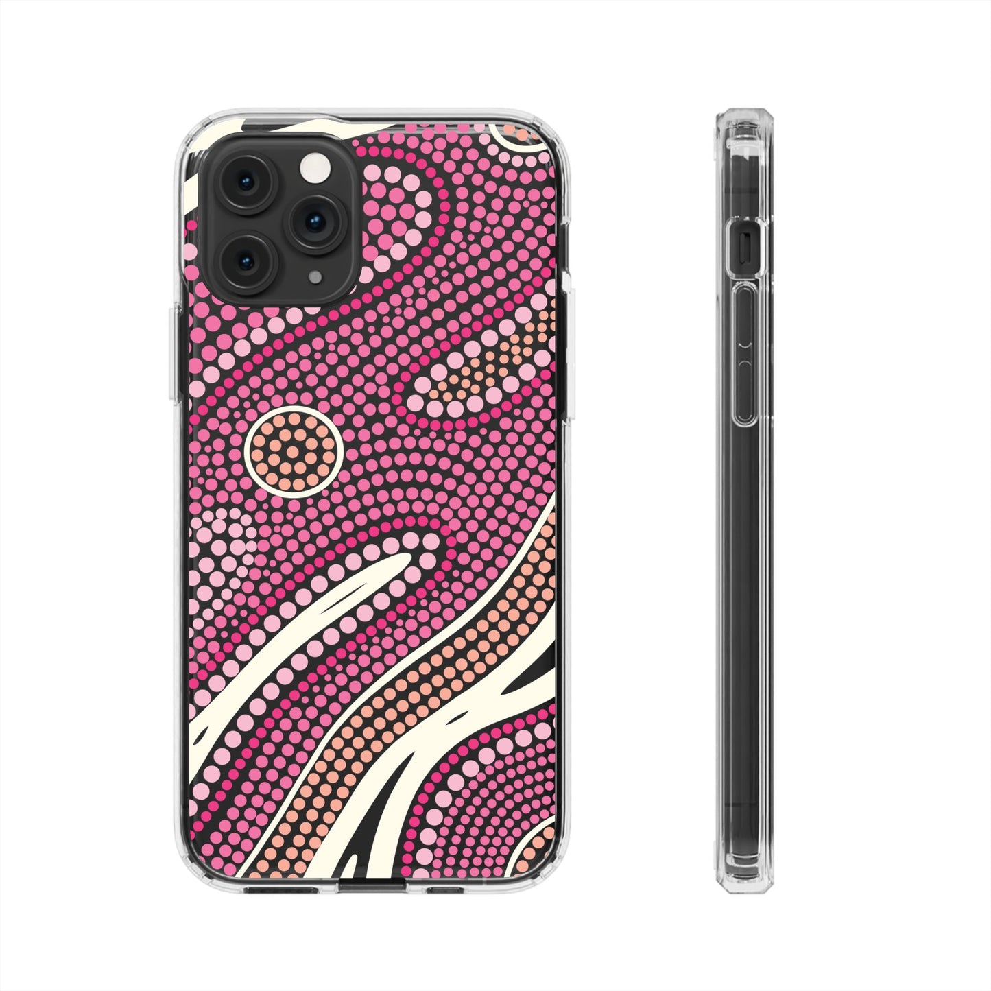 Clear Pink "Dream in Dots" Phone Case by Asho Designs