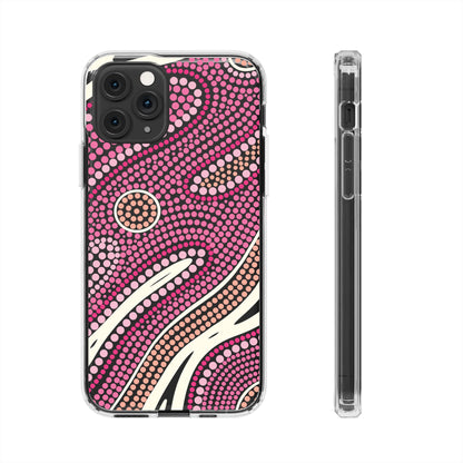 Clear Pink "Dream in Dots" Phone Case by Asho Designs
