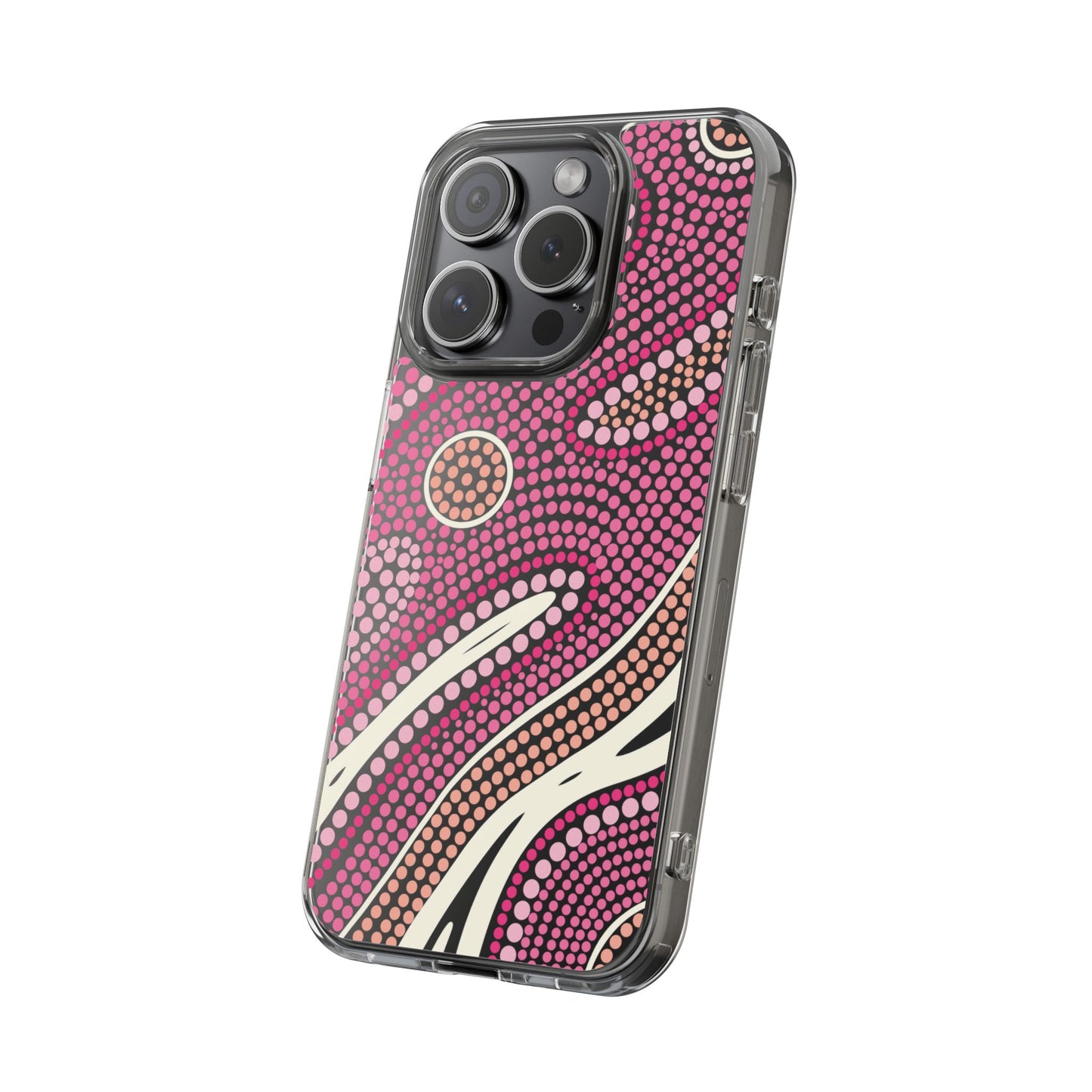 Clear Pink "Dream in Dots" Phone Case by Asho Designs