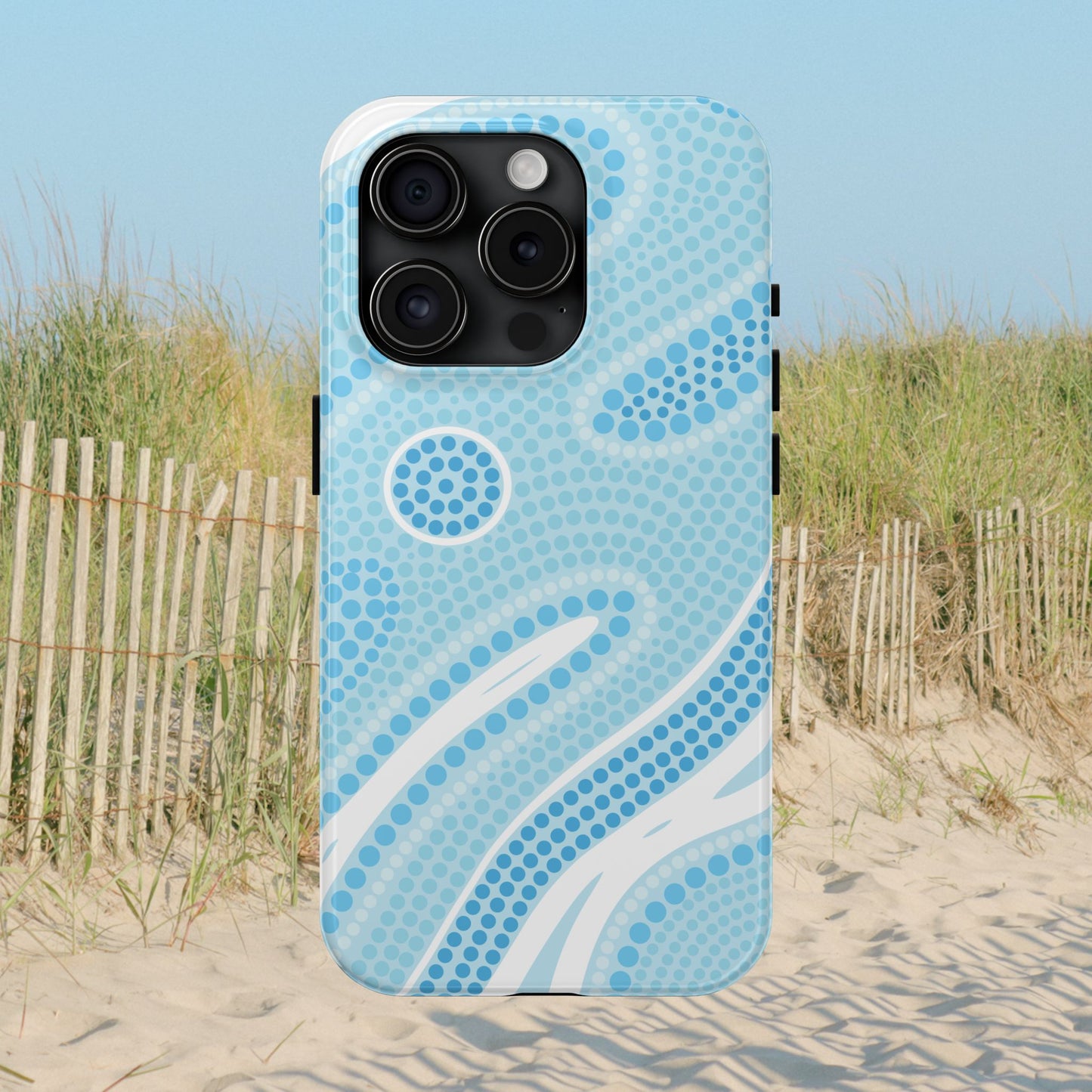 Light Blue "Dream in Dots" Phone Case - Cute, Trendy, Durable, Hand-Designed Phone Cases