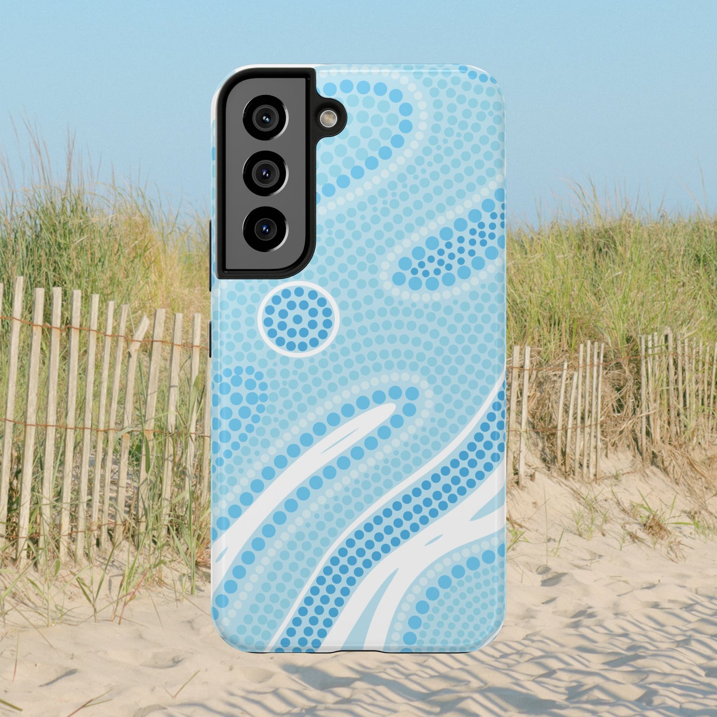 Light Blue "Dream in Dots" Phone Case - Cute, Trendy, Durable, Hand-Designed Phone Cases