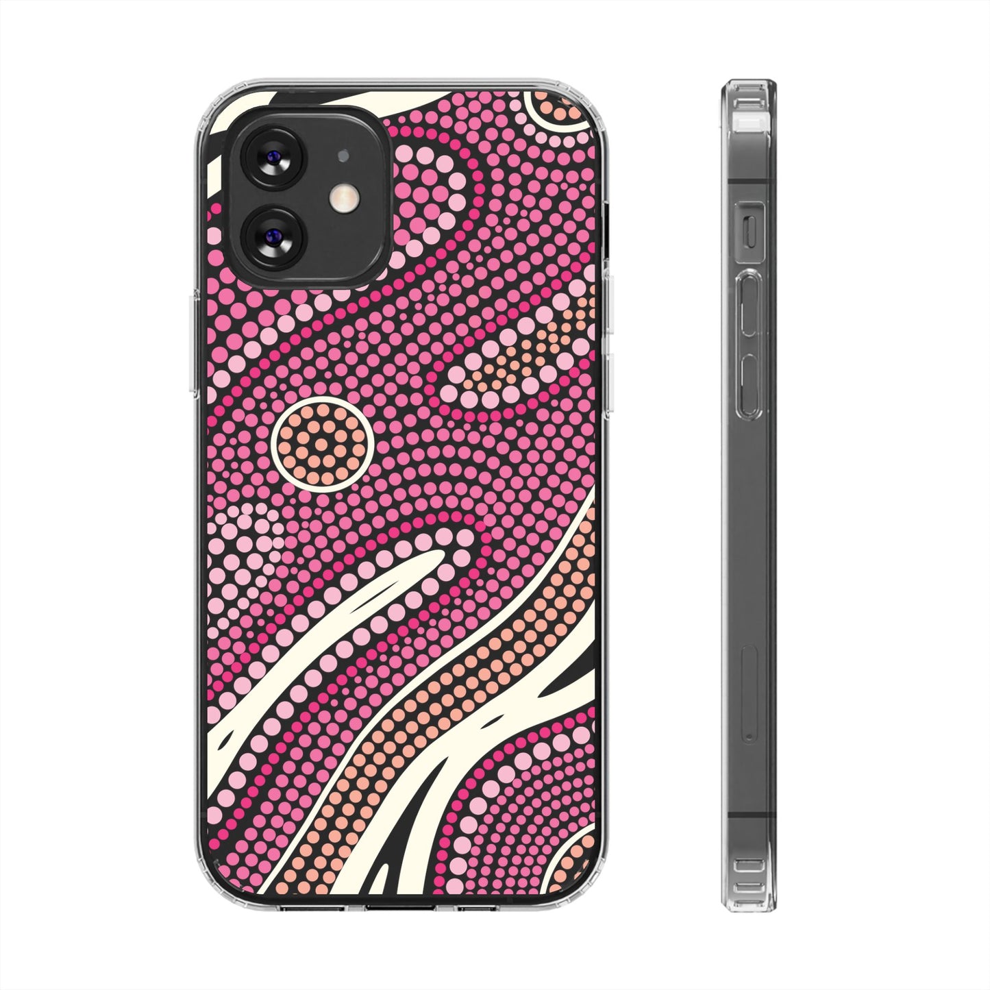 Clear Pink "Dream in Dots" Phone Case by Asho Designs