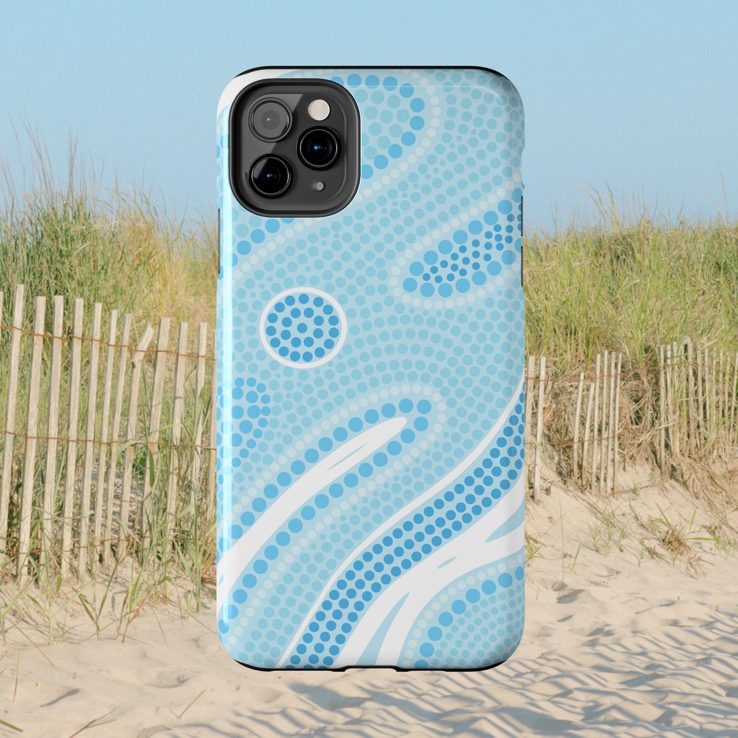 Light Blue "Dream in Dots" Phone Case - Cute, Trendy, Durable, Hand-Designed Phone Cases