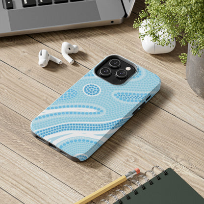 Light Blue "Dream in Dots" Phone Case - Cute, Trendy, Durable, Hand-Designed Phone Cases