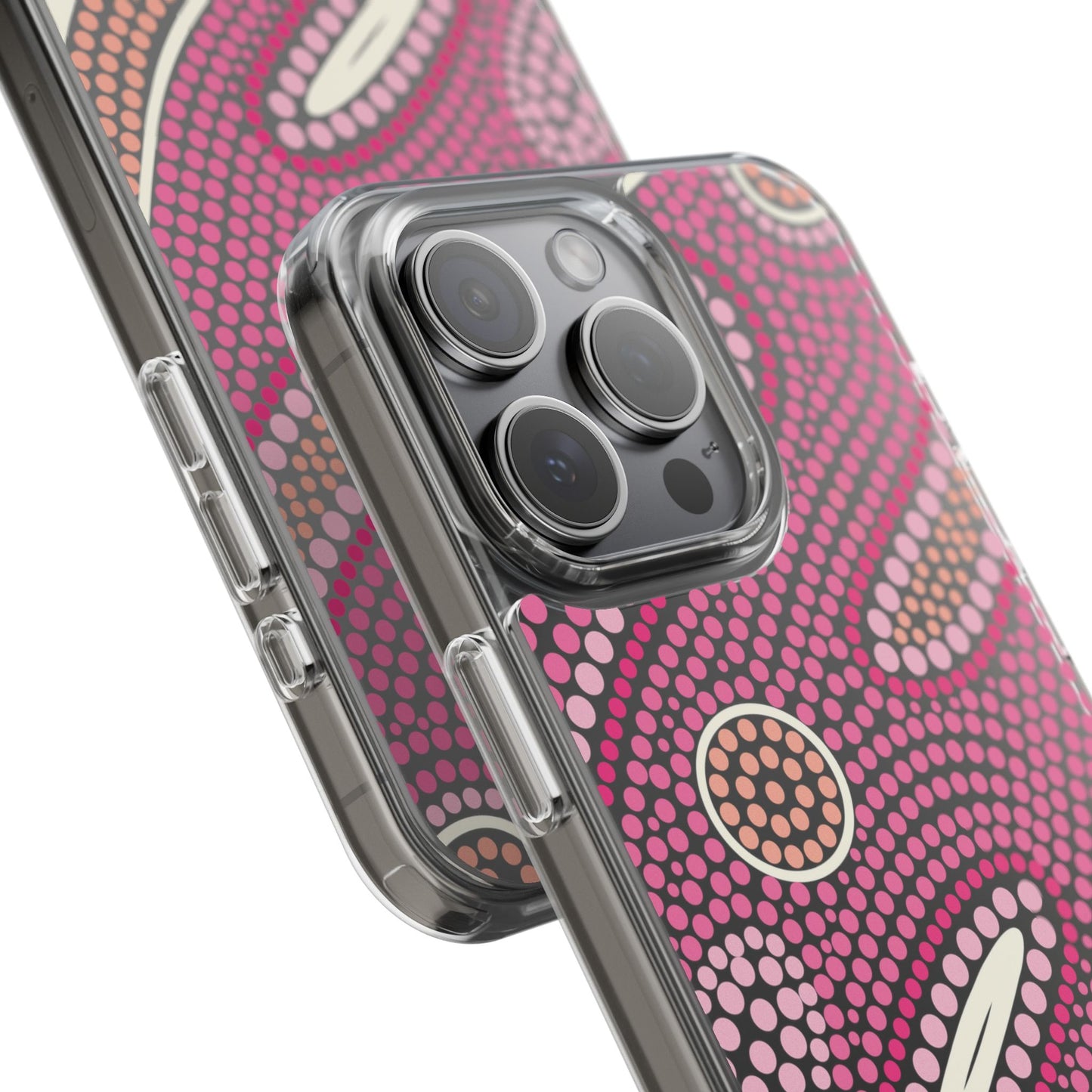 Clear Pink "Dream in Dots" Phone Case by Asho Designs