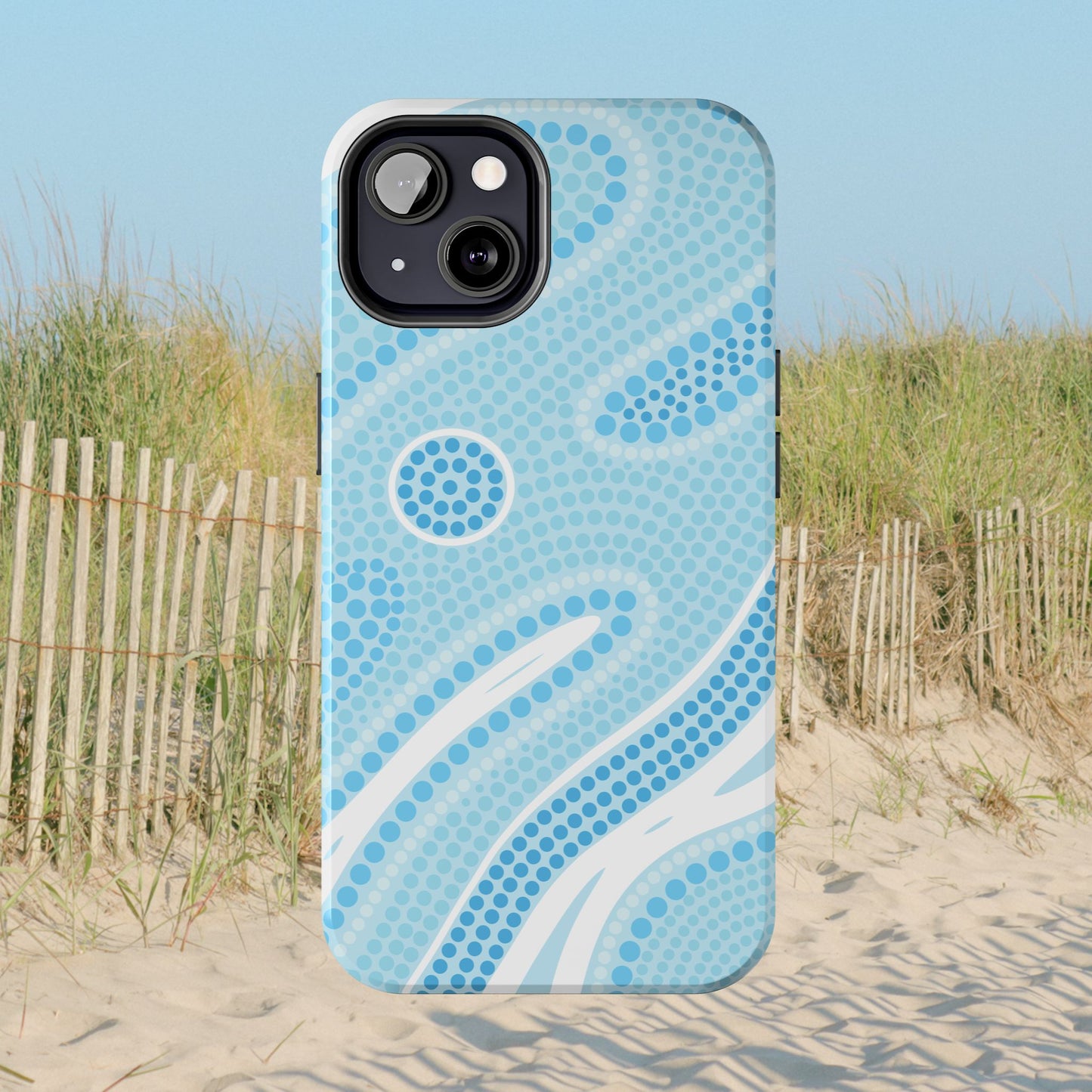 Light Blue "Dream in Dots" Phone Case - Cute, Trendy, Durable, Hand-Designed Phone Cases