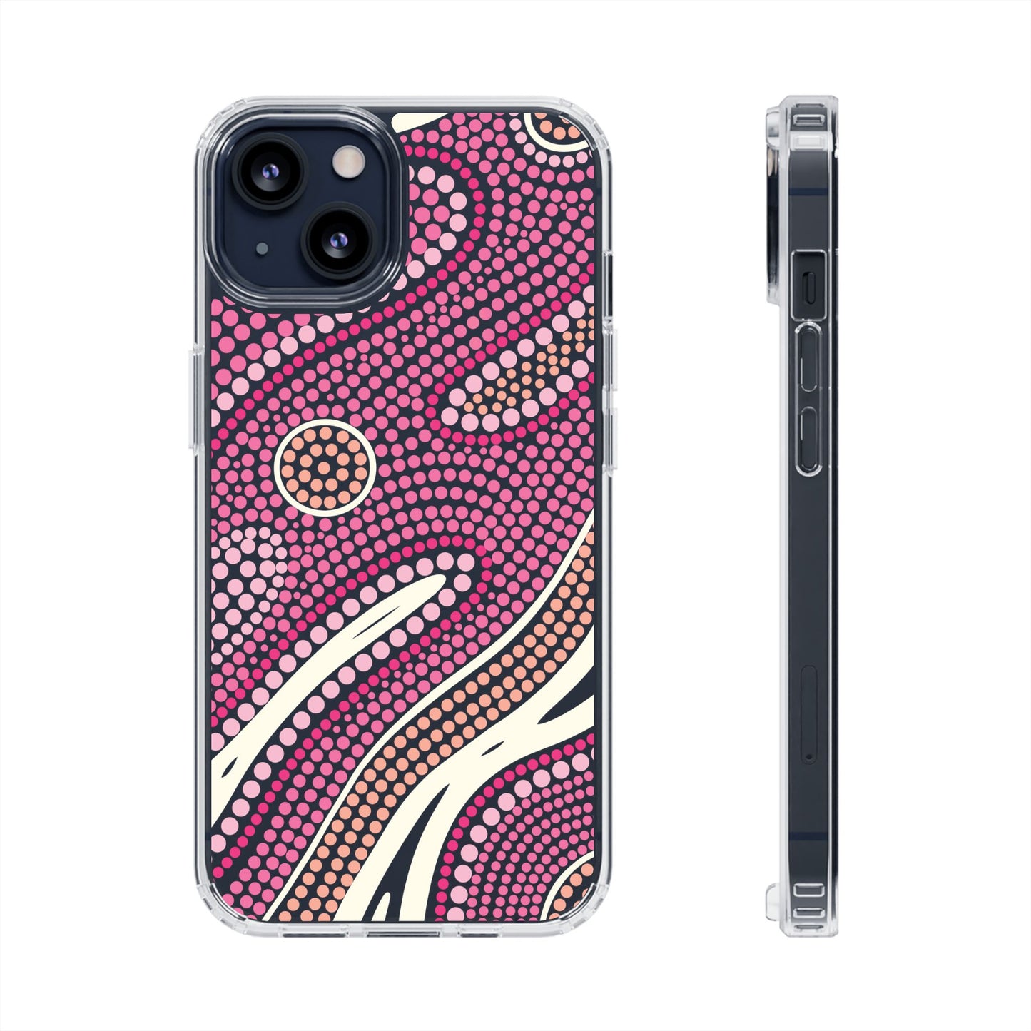 Clear Pink "Dream in Dots" Phone Case by Asho Designs
