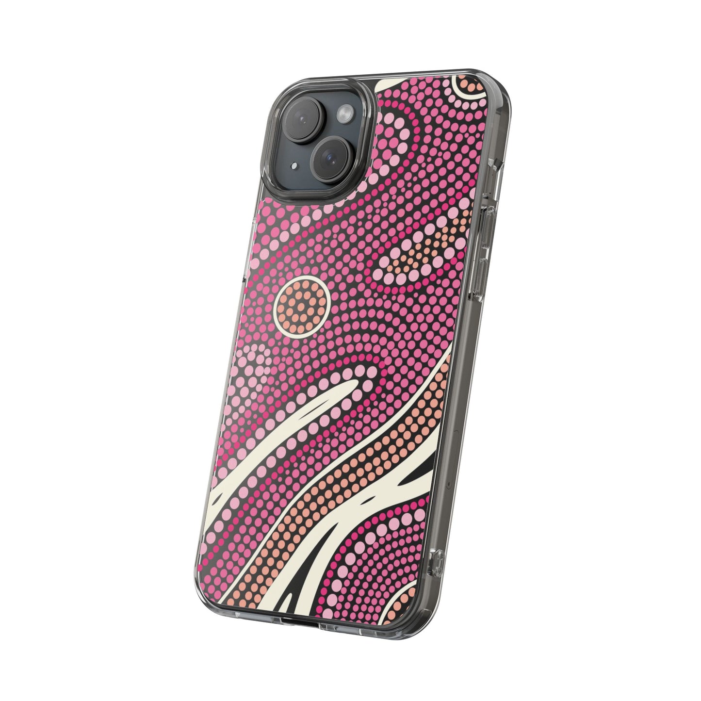 Clear Pink "Dream in Dots" Phone Case by Asho Designs