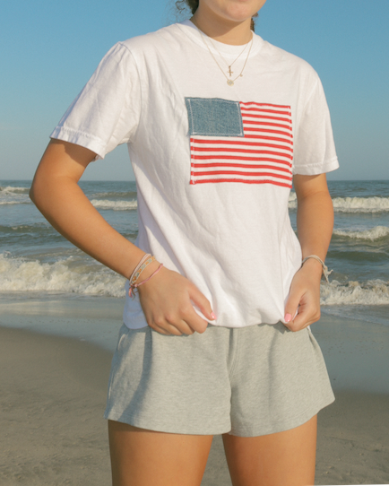 American Flag Patch T-Shirt