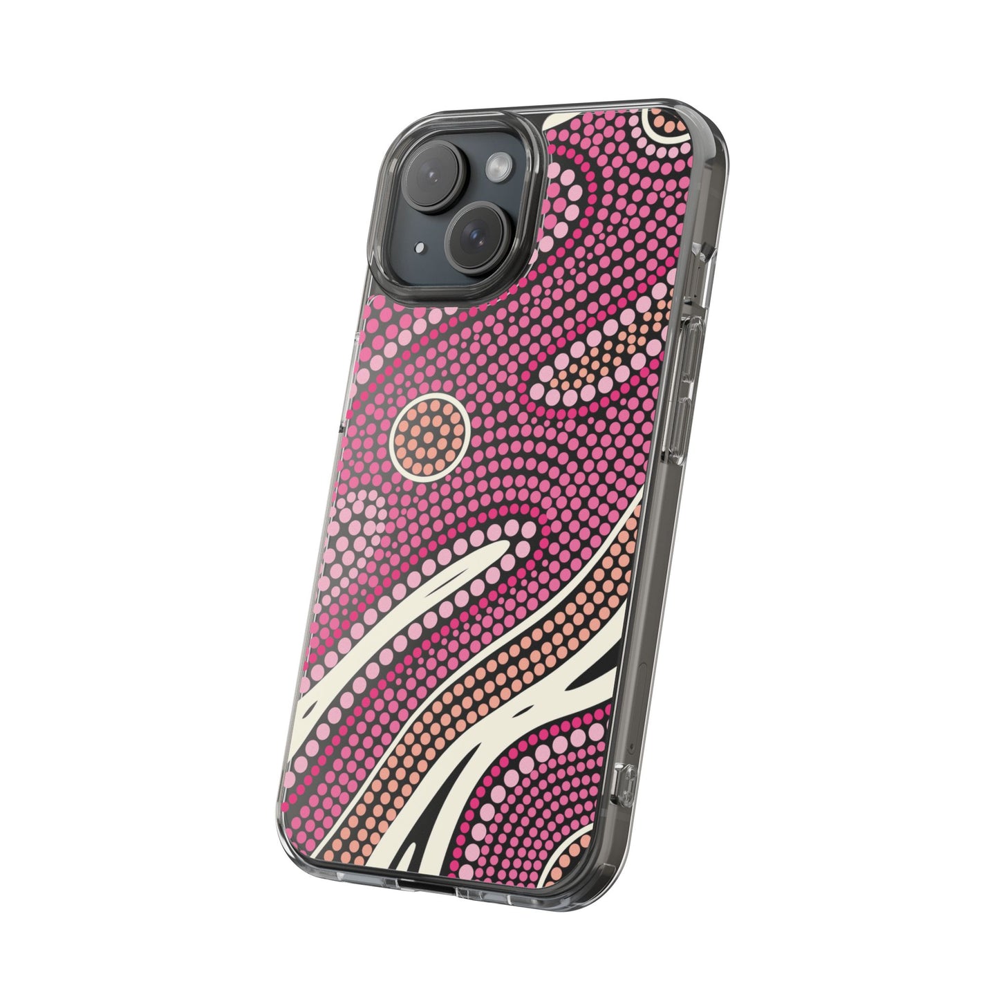 Clear Pink "Dream in Dots" Phone Case by Asho Designs
