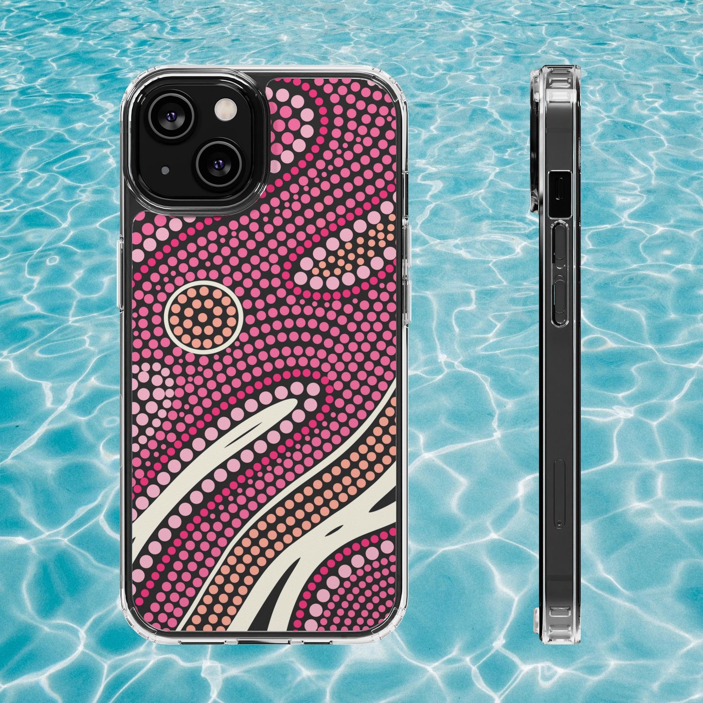 Clear Pink "Dream in Dots" Phone Case by Asho Designs