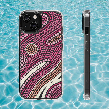 Clear Pink "Dream in Dots" Phone Case by Asho Designs