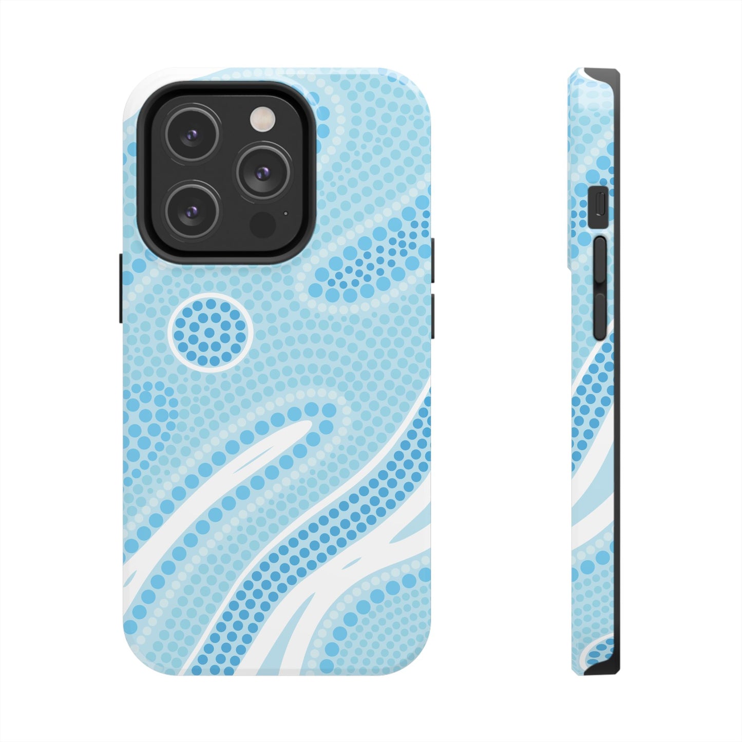 Light Blue "Dream in Dots" Phone Case - Cute, Trendy, Durable, Hand-Designed Phone Cases