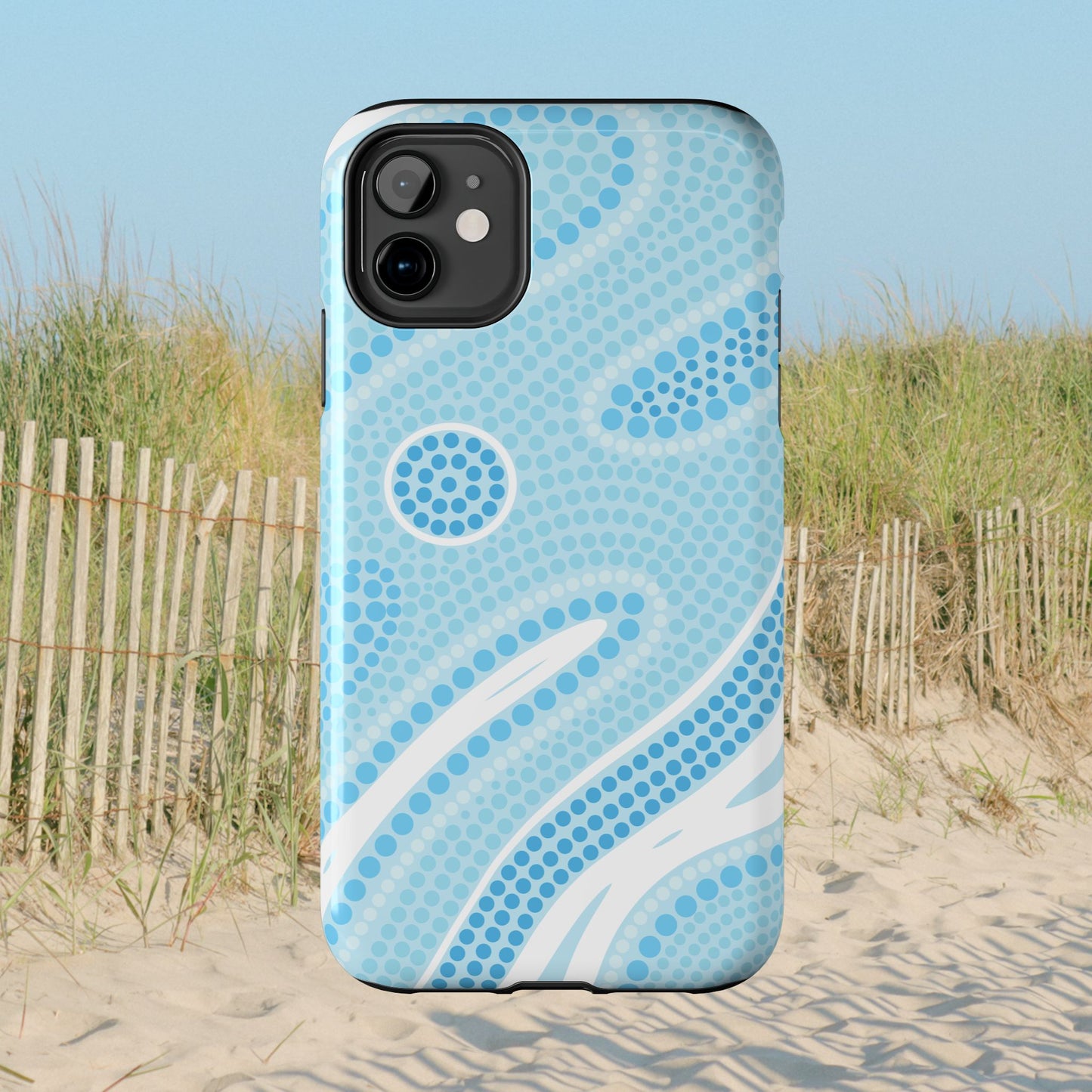 Light Blue "Dream in Dots" Phone Case - Cute, Trendy, Durable, Hand-Designed Phone Cases