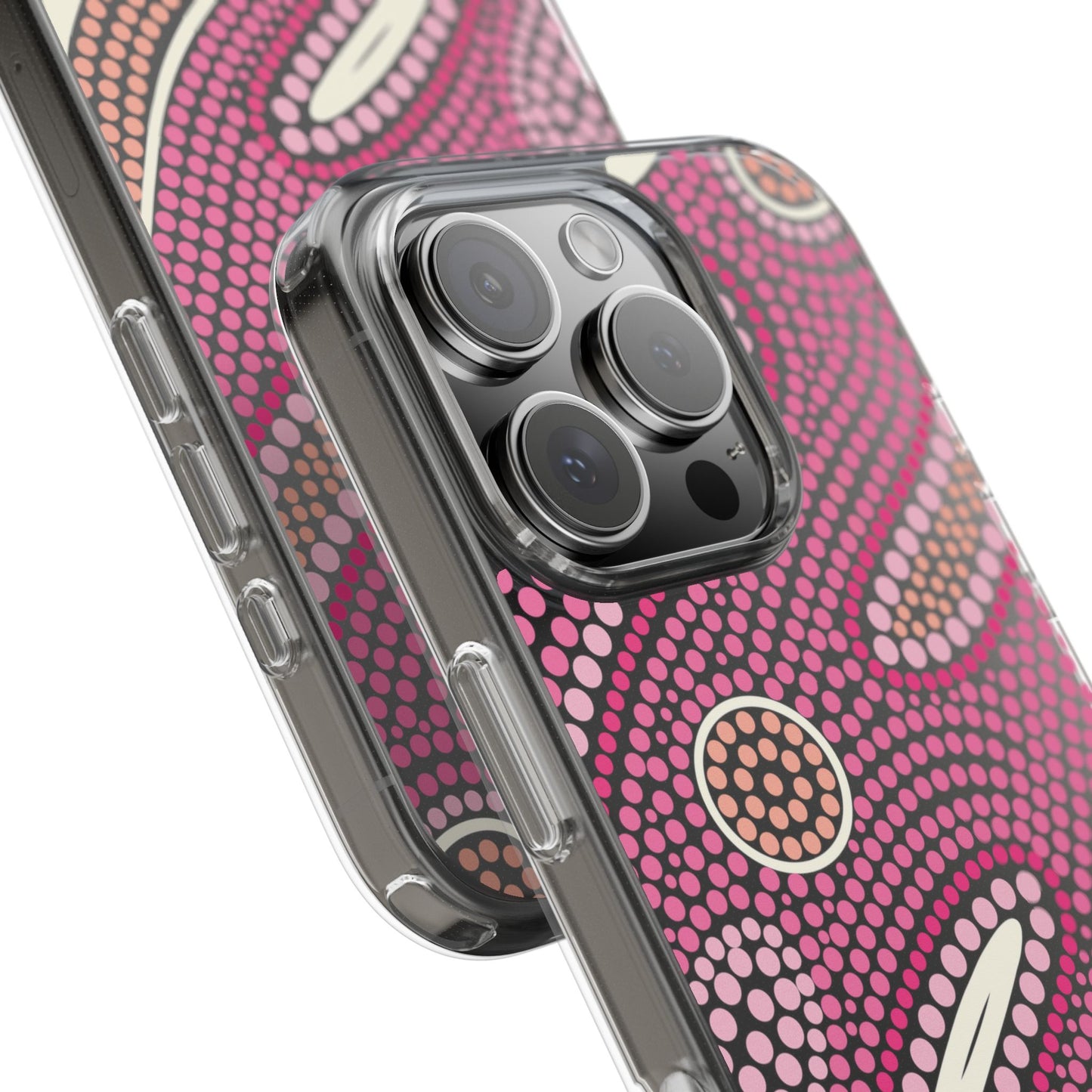 Clear Pink "Dream in Dots" Phone Case by Asho Designs