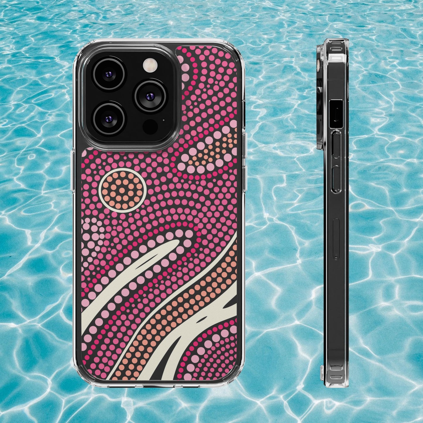 Clear Pink "Dream in Dots" Phone Case by Asho Designs