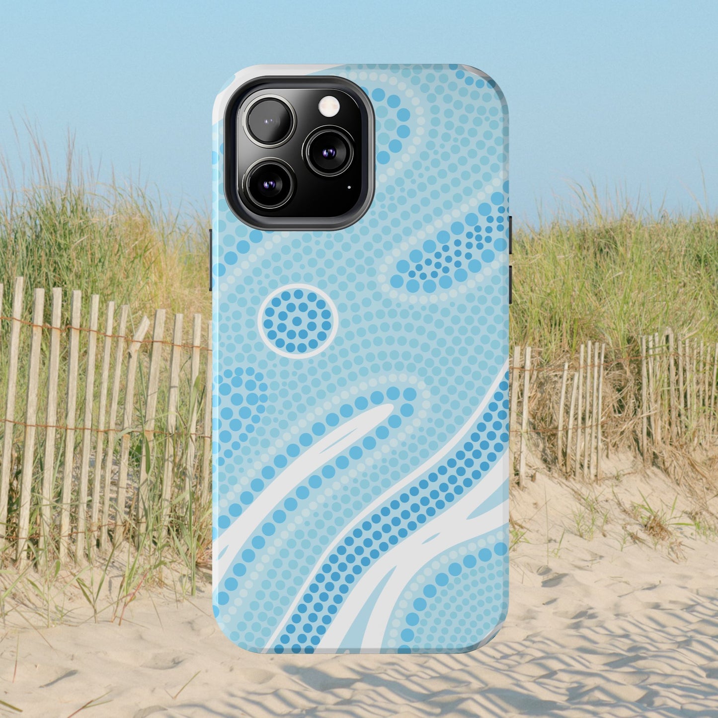 Light Blue "Dream in Dots" Phone Case - Cute, Trendy, Durable, Hand-Designed Phone Cases
