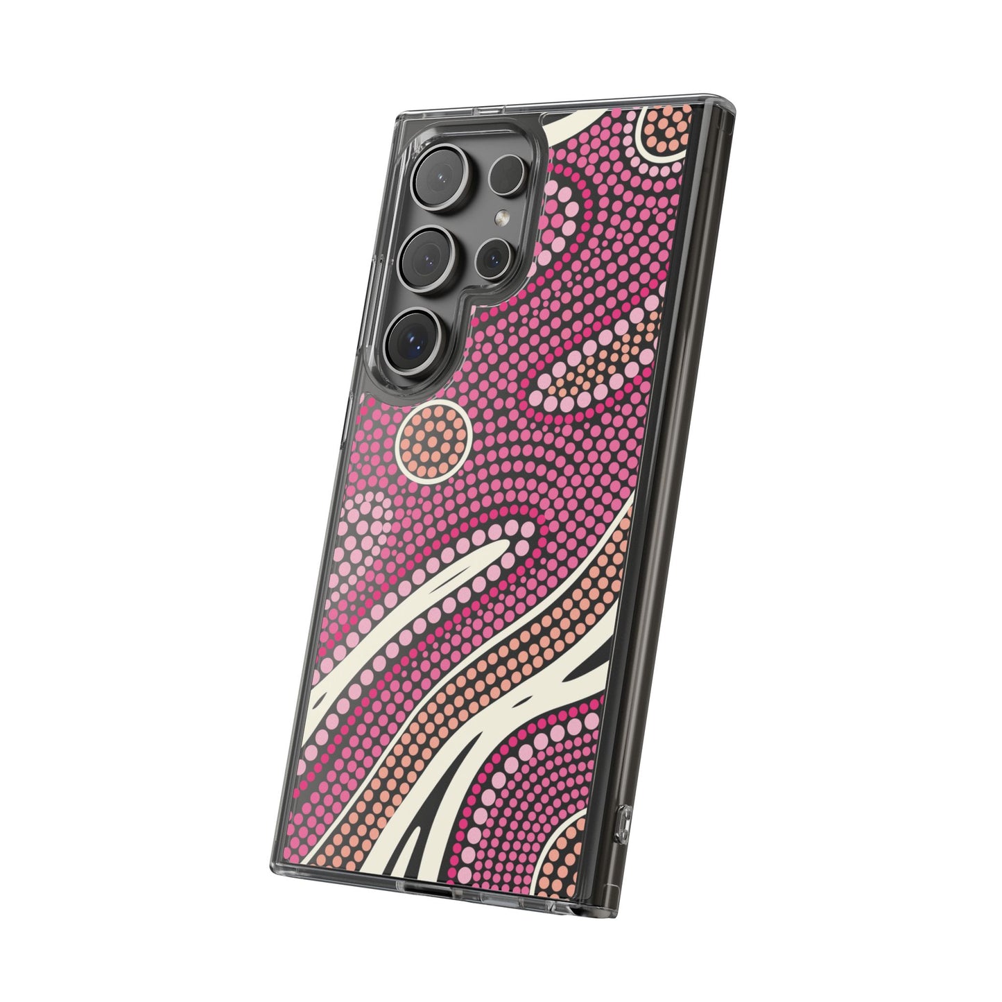 Clear Pink "Dream in Dots" Phone Case by Asho Designs