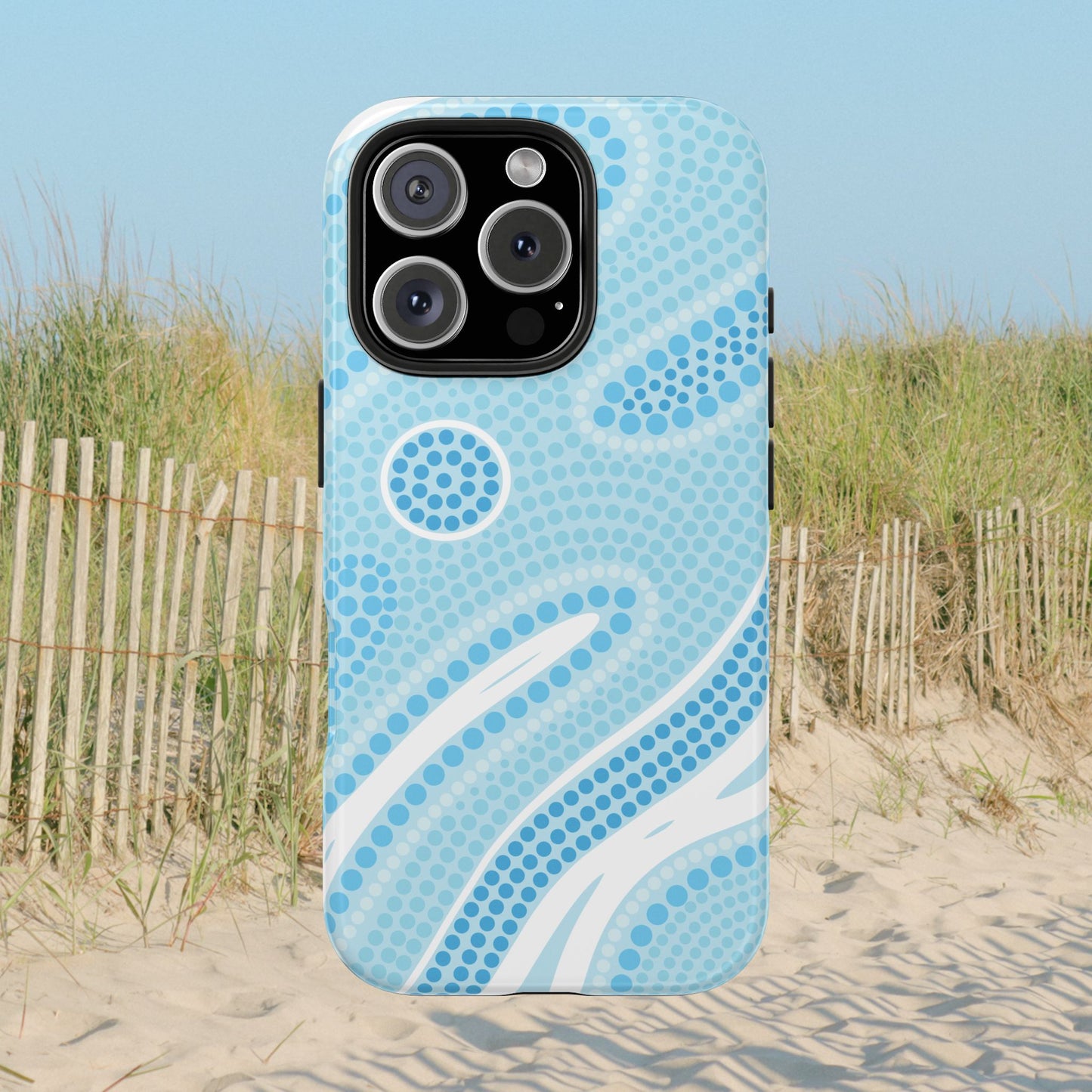 Light Blue "Dream in Dots" Phone Case - Cute, Trendy, Durable, Hand-Designed Phone Cases