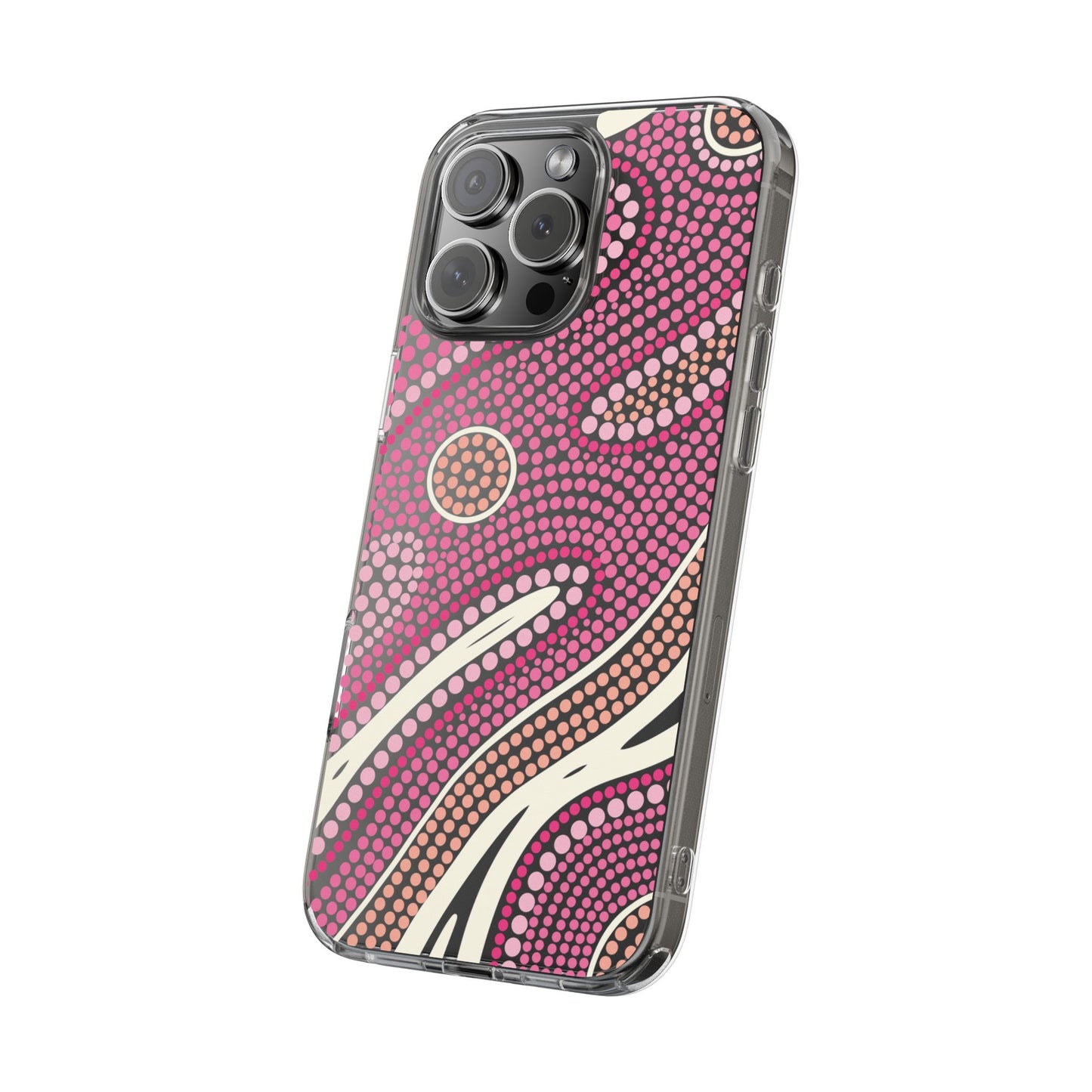 Clear Pink "Dream in Dots" Phone Case by Asho Designs