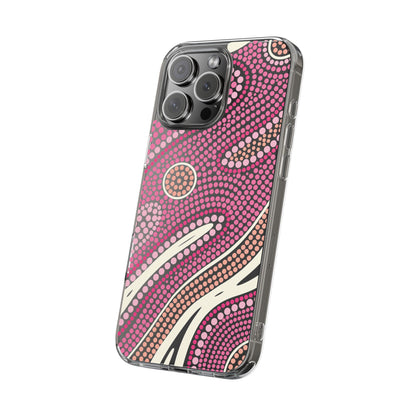 Clear Pink "Dream in Dots" Phone Case by Asho Designs