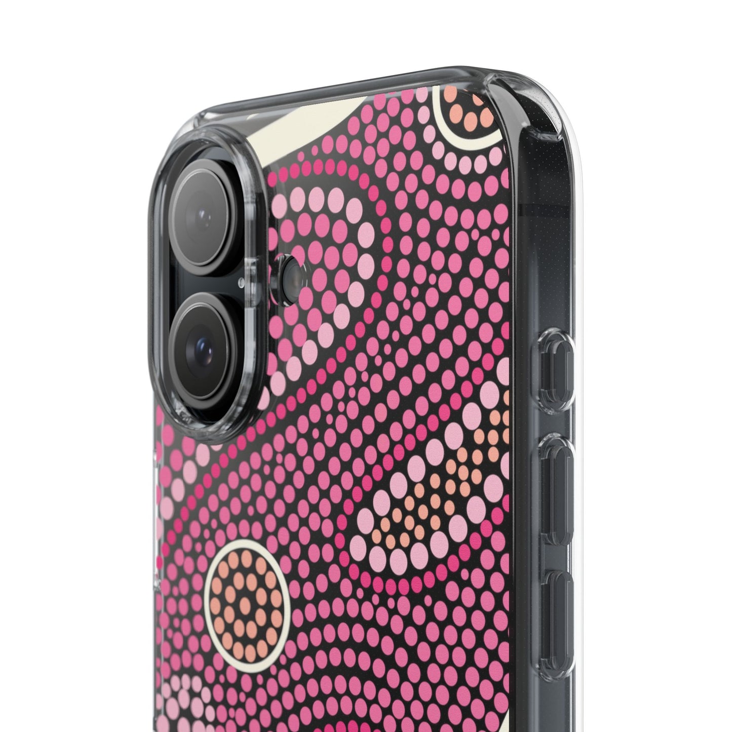 Clear Pink "Dream in Dots" Phone Case by Asho Designs