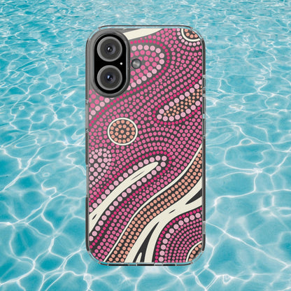 Clear Pink "Dream in Dots" Phone Case by Asho Designs