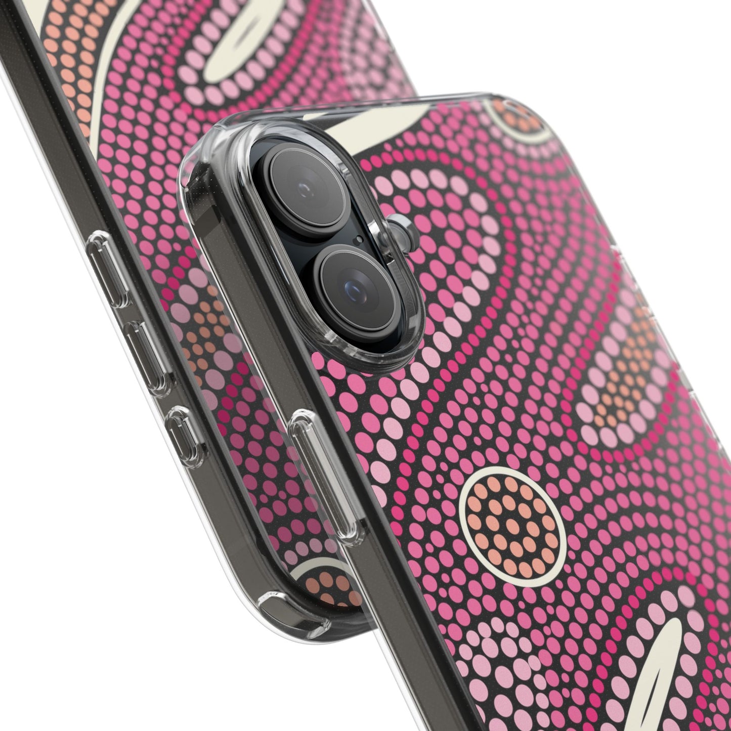 Clear Pink "Dream in Dots" Phone Case by Asho Designs