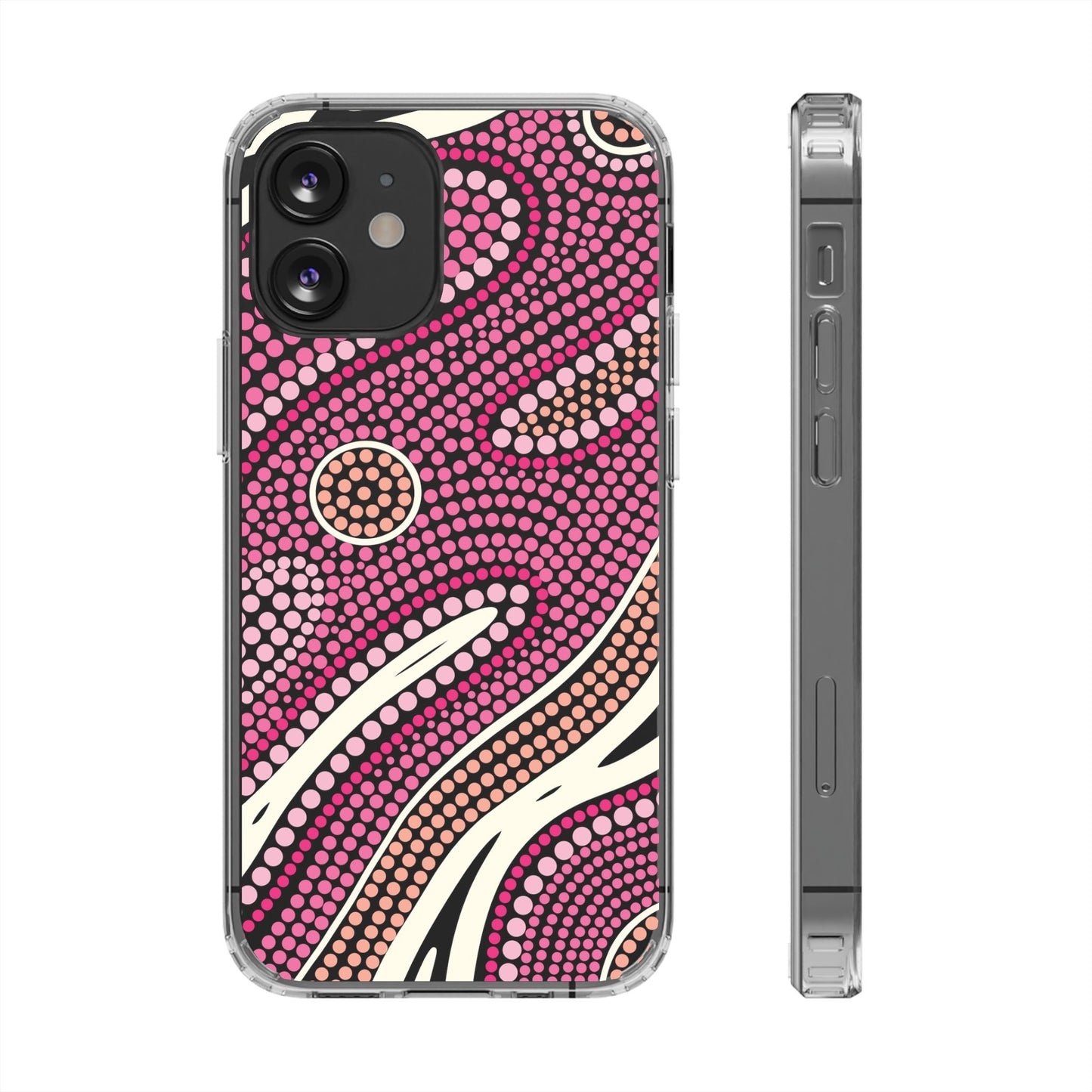 Clear Pink "Dream in Dots" Phone Case by Asho Designs
