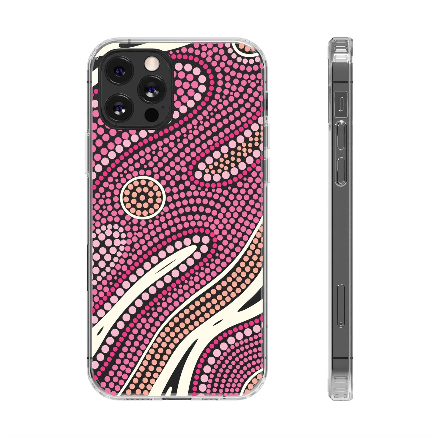 Clear Pink "Dream in Dots" Phone Case by Asho Designs