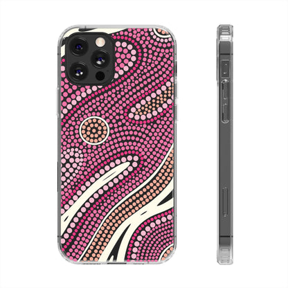 Clear Pink "Dream in Dots" Phone Case by Asho Designs