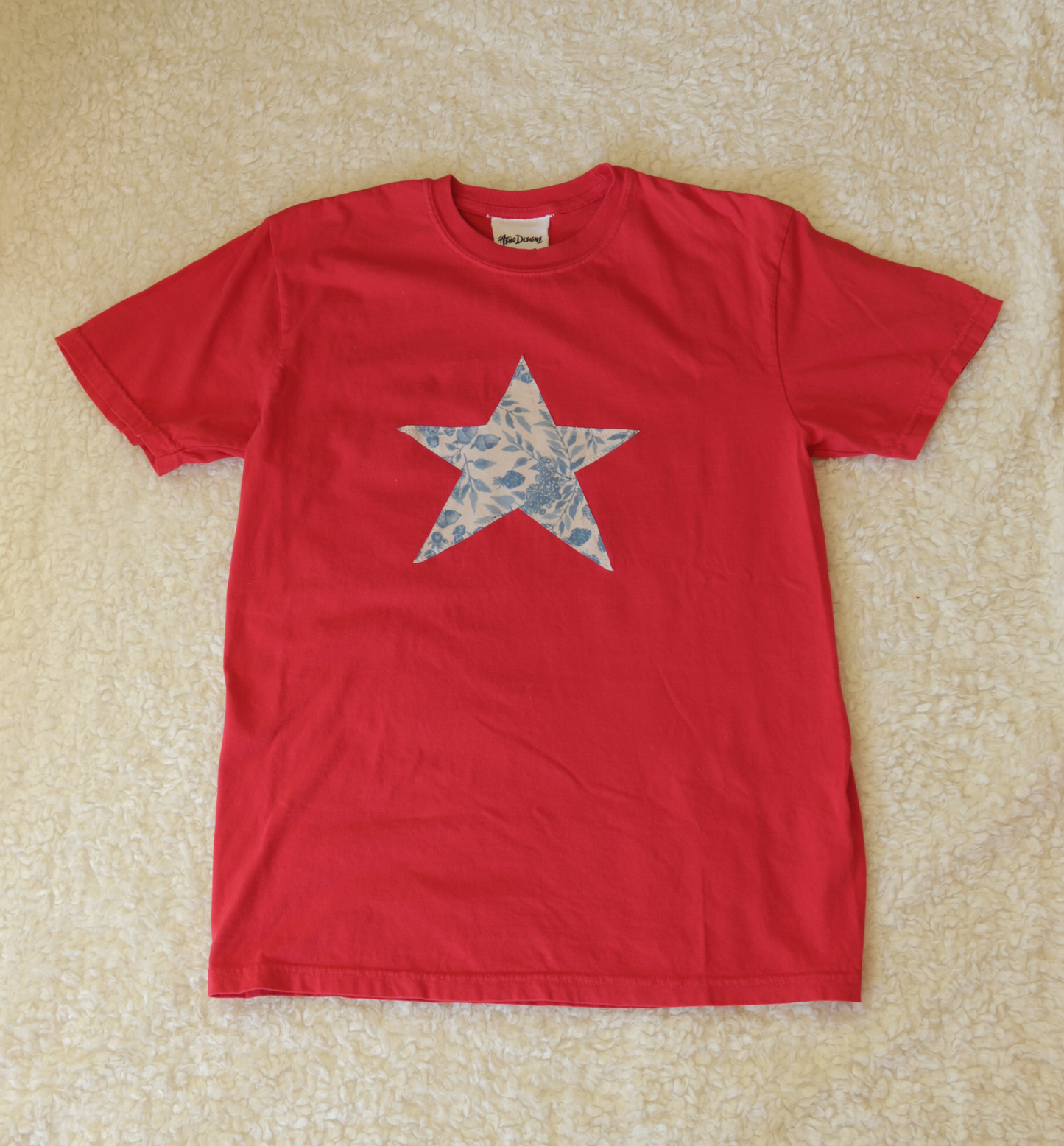 Red Star T-Shirt with Berry Pattern