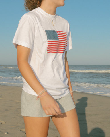 American Flag Patch T-Shirt