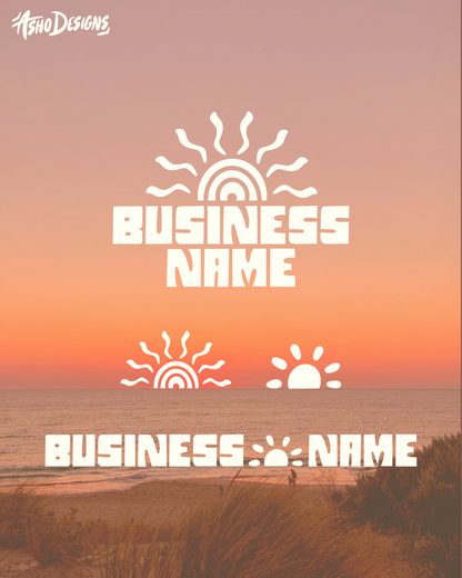 Pre-Made Sun Logo Suite, Mini Brand Identity Kit