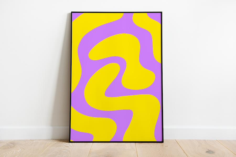 Purple and Yellow Swirl Art Print Digital Download